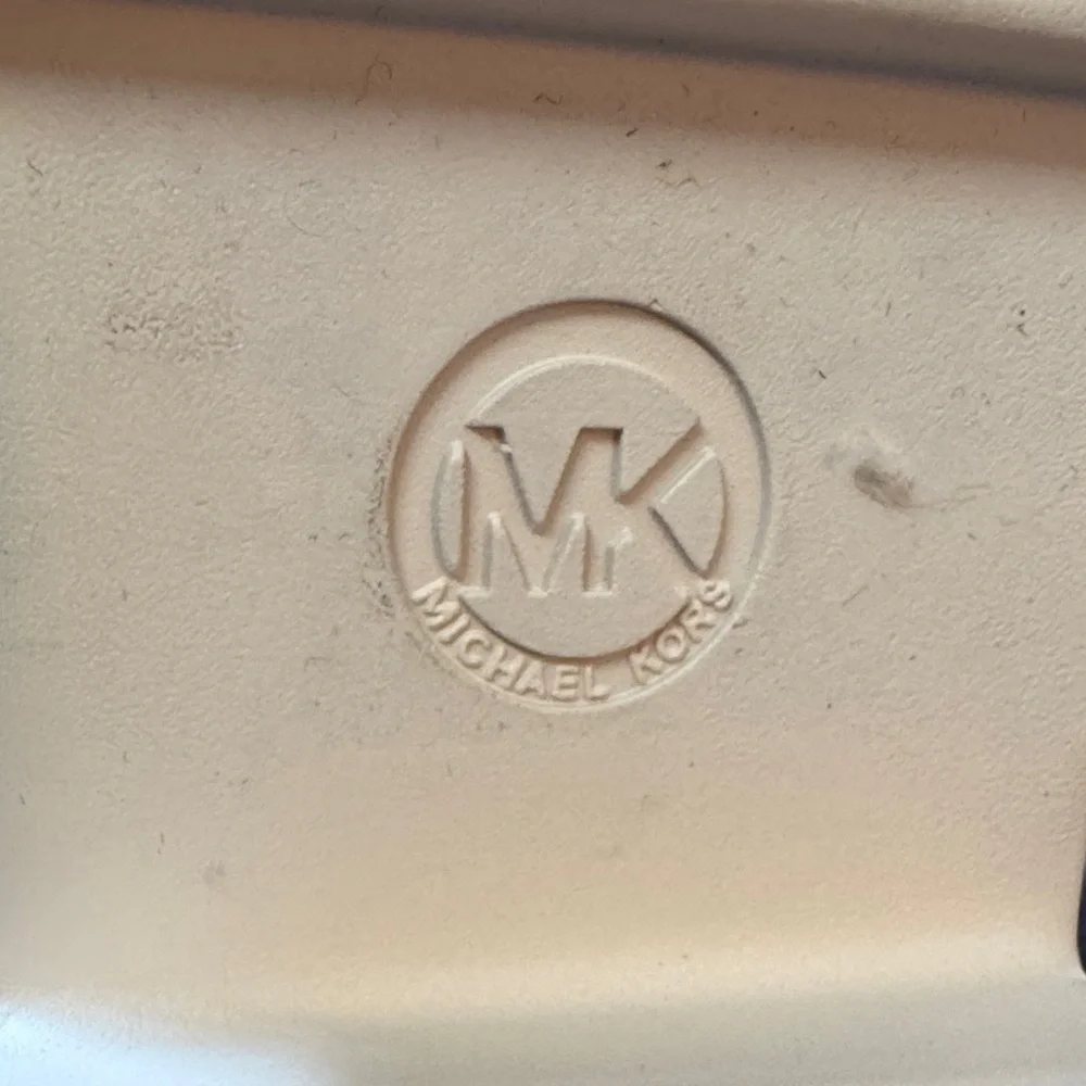 NWOT Michael Kors Tan Canvas Zipper/Lace Ankle Boots Combat Faux Suede Inside - Picture 11 of 14